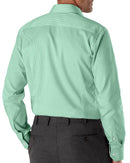 Image of a Lime & White Poplin Stripes Giza Cotton Shirting Fabric