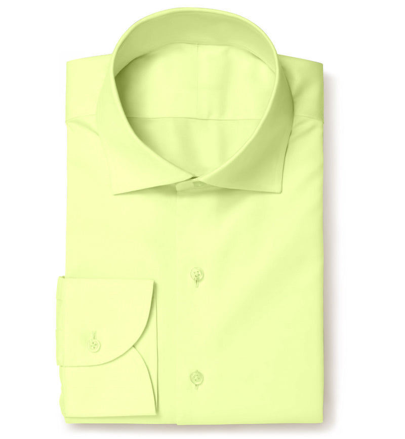 Image of a Lime Poplin Solids Cotton Stretch Shirting Fabric