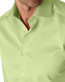 Image of a Lime Satin Solids Cotton Stretch Shirting Fabric