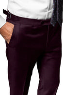 Image of a Maroon & Black Worsted Birdseye Merino Wool Suiting Fabric