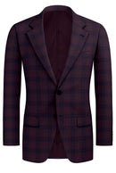 Image of a Maroon & Blue Worsted Checks Merino Wool Blazers Fabric