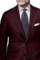 Image of a Maroon Worsted Pinpoint Merino Wool Blazers Fabric