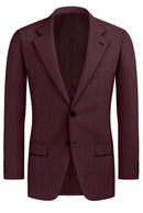 Image of a Maroon Worsted Pinpoint Merino Wool Blazers Fabric