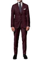 Image of a Maroon Worsted Pinpoint Merino Wool Pants Fabric