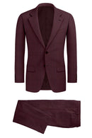 Image of a Maroon Worsted Pinpoint Merino Wool Suiting Fabric