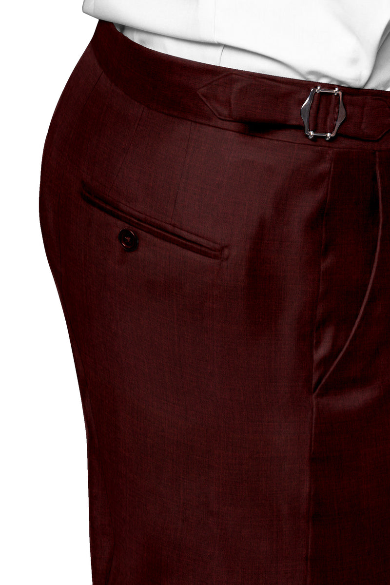 Image of a Maroon Worsted Twill Merino Wool Suiting Fabric