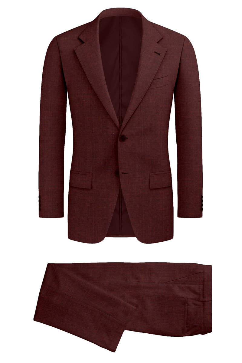 Image of a Maroon Worsted Twill Merino Wool Suiting Fabric