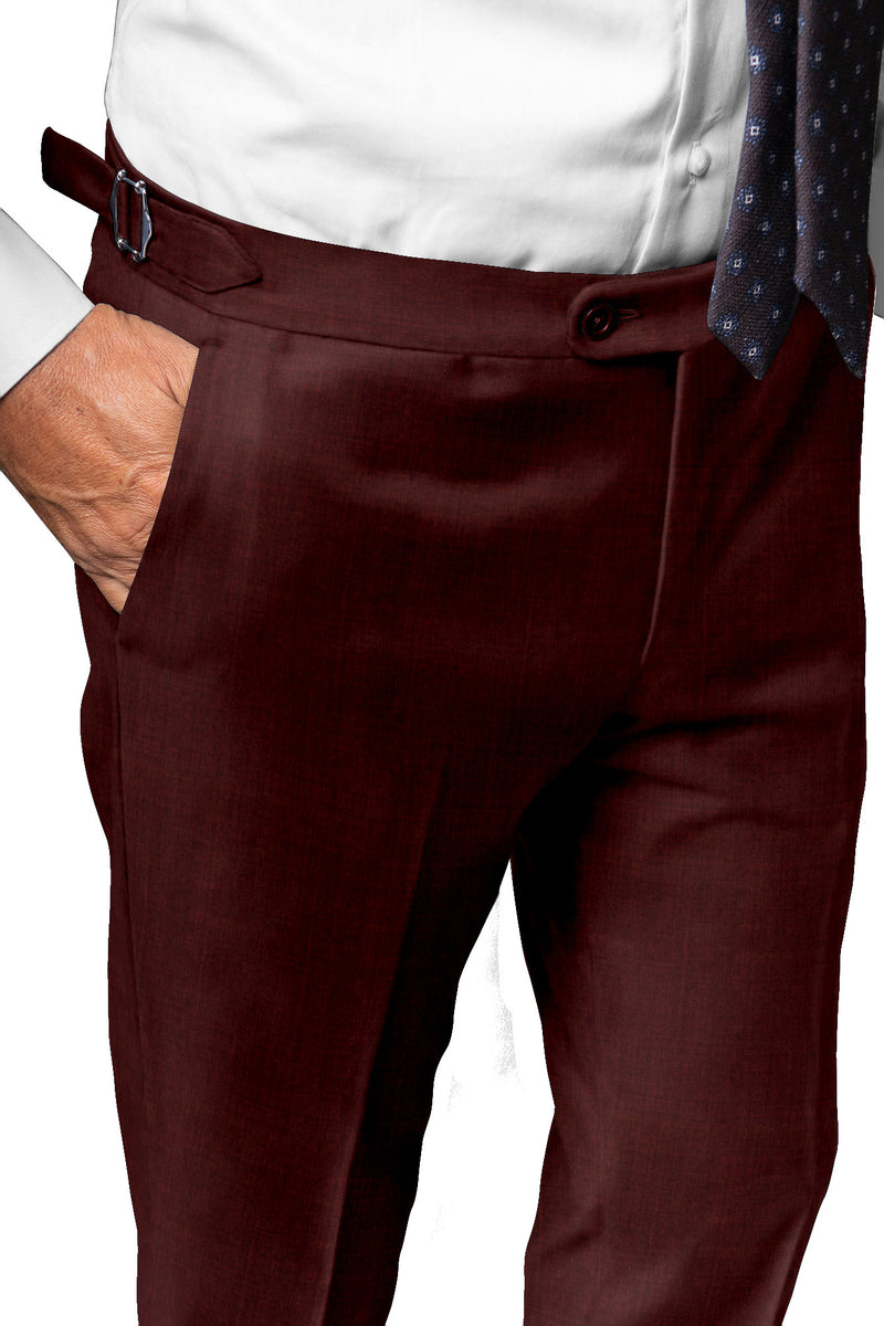 Image of a Maroon Worsted Twill Merino Wool Suiting Fabric