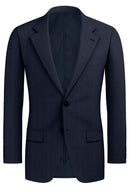 Image of a Mid-Blue & Black Worsted Dobby Merino Wool Blazers Fabric