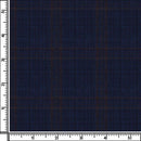 Image of a Mid-Blue & Brown Worsted Checks Merino Wool Suiting Fabric