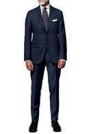 Image of a Mid-Blue & Navy-Blue Worsted Checks Merino Wool Blazers Fabric