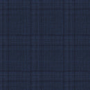 Image of a Mid-Blue & Navy-Blue Worsted Checks Merino Wool Suiting Fabric
