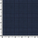 Image of a Mid-Blue & Navy-Blue Worsted Checks Merino Wool Suiting Fabric