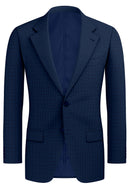 Image of a Mid-Blue Worsted Birdseye Merino Wool Blazers Fabric