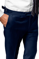 Image of a Mid-Blue Worsted Birdseye Merino Wool Pants Fabric