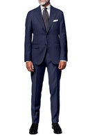 Image of a Mid-Blue Worsted Twill Merino Wool Blazers Fabric