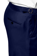 Image of a Mid-Blue Worsted Twill Merino Wool Pants Fabric
