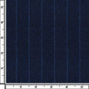 Image of a Midnight-Blue & Blue Flannel Stripes Merino Wool Suiting Fabric