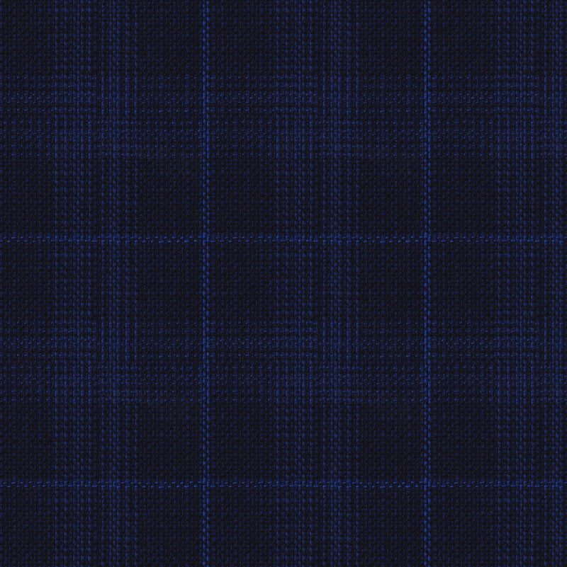 Image of a Midnight-Blue & Blue Worsted Checks Merino Wool Blazers Fabric