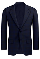 Image of a Midnight-Blue & Blue Worsted Checks Merino Wool Blazers Fabric