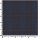 Image of a Midnight-Blue & Brown Worsted Checks Merino Wool Blazers Fabric