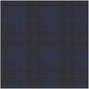 Image of a Midnight-Blue & Brown Worsted Checks Merino Wool Pants Fabric
