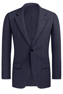 Image of a Midnight-Blue & Burgundy Worsted Checks Merino Wool Blazers Fabric