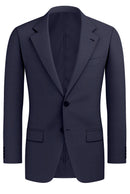 Image of a Midnight-Blue & Burgundy Worsted Checks Merino Wool Blazers Fabric