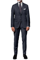 Image of a Midnight-Blue & Green Worsted Checks Merino Wool Blazers Fabric