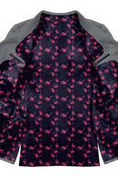 Image of a Midnight-Blue & Pink Satin Prints Poly Viscose Lining Fabric