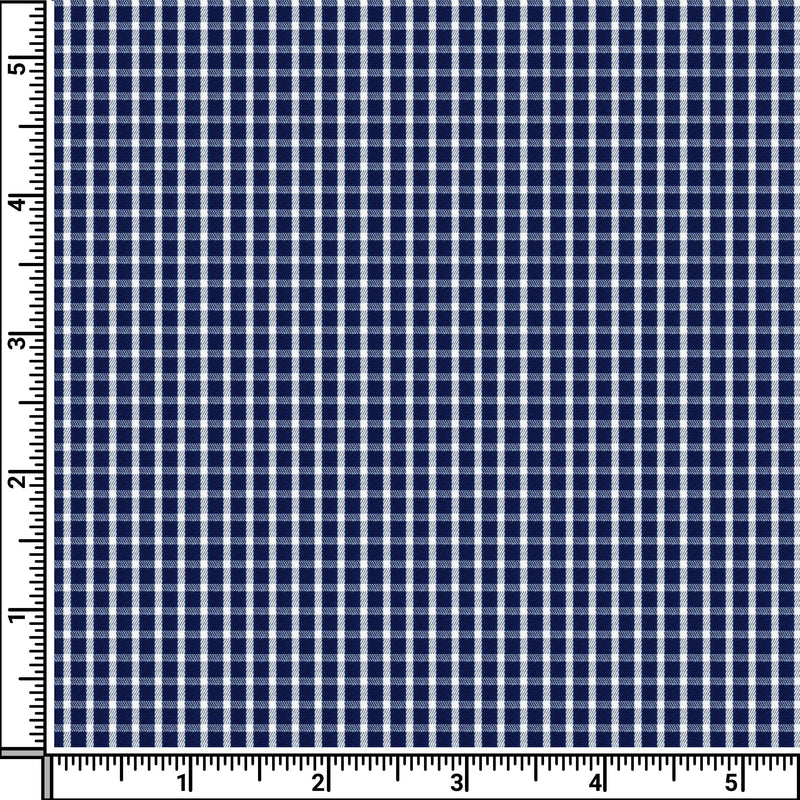 Image of a Midnight-Blue & White Twill Checks Giza Cotton Shirting Fabric