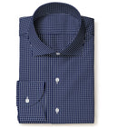Image of a Midnight-Blue & White Twill Checks Giza Cotton Shirting Fabric