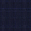 Image of a Midnight-Blue & White Worsted Checks Merino Wool Pants Fabric