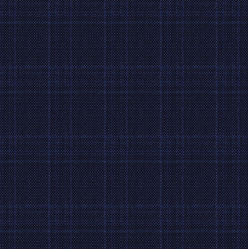 Image of a Midnight-Blue & White Worsted Checks Merino Wool Pants Fabric