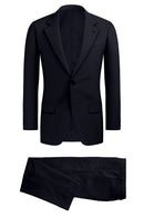 Image of a Midnight-Blue & White Worsted Checks Merino Wool Suiting Fabric