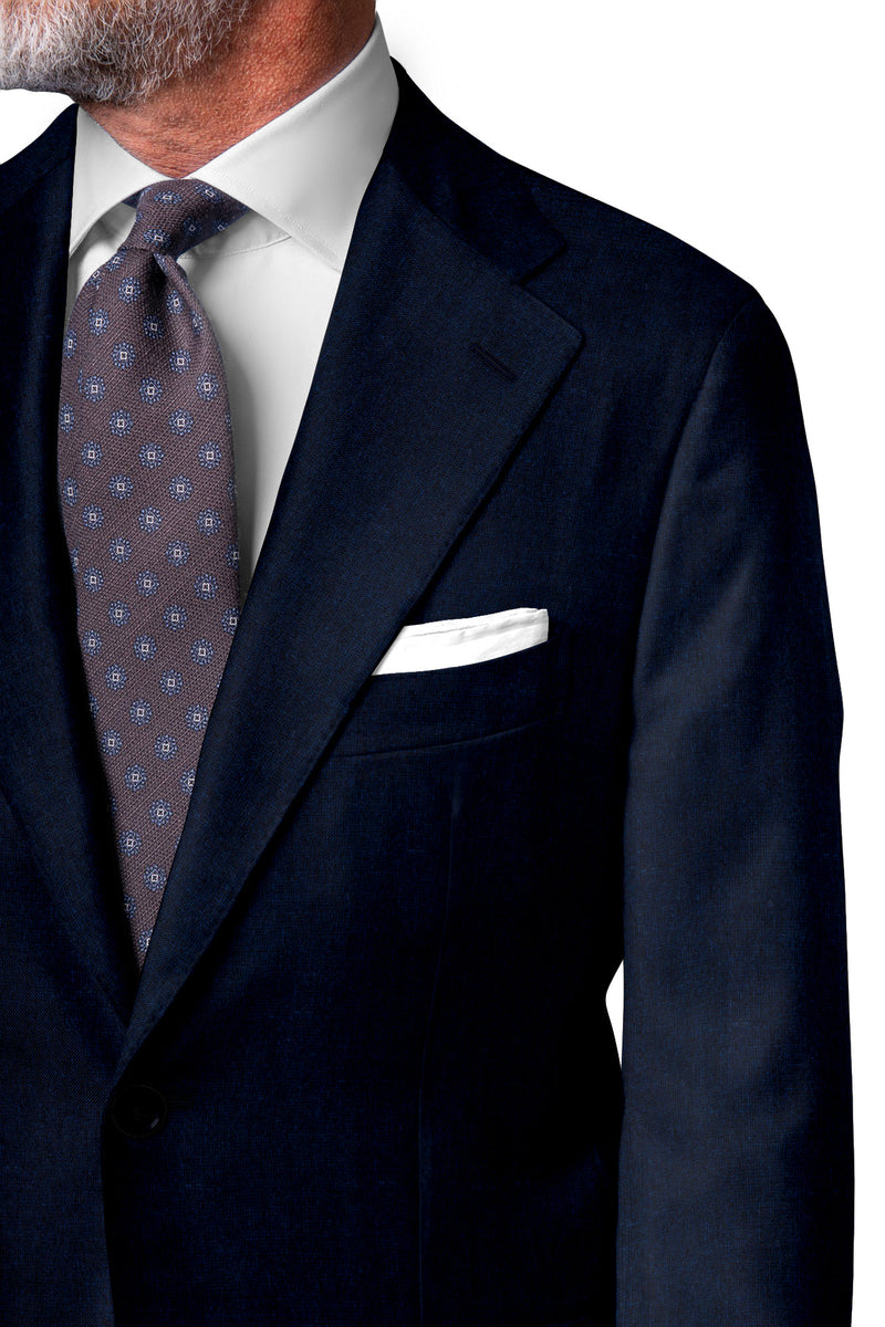 Image of a Midnight-Blue Flannel Dobby Merino Wool Blazers Fabric