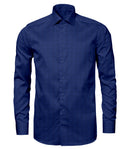 Image of a Midnight-Blue Oxford Micropattern Cotton Linen Blend Shirting Fabric