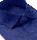 Image of a Midnight-Blue Oxford Solids Linen Shirting Fabric