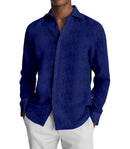 Image of a Midnight-Blue Oxford Solids Linen Shirting Fabric