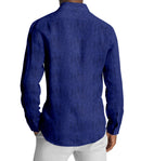 Image of a Midnight-Blue Oxford Solids Linen Shirting Fabric