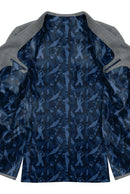 Image of a Midnight-Blue Satin Prints Poly Viscose Lining Fabric