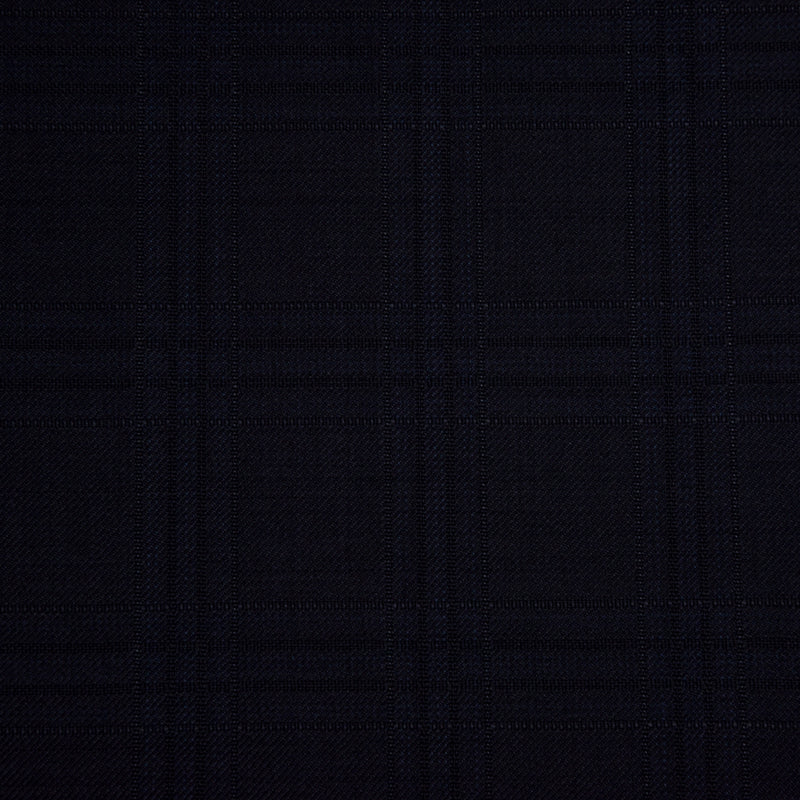 Image of a Midnight-Blue Worsted Checks Merino Wool Blazers Fabric
