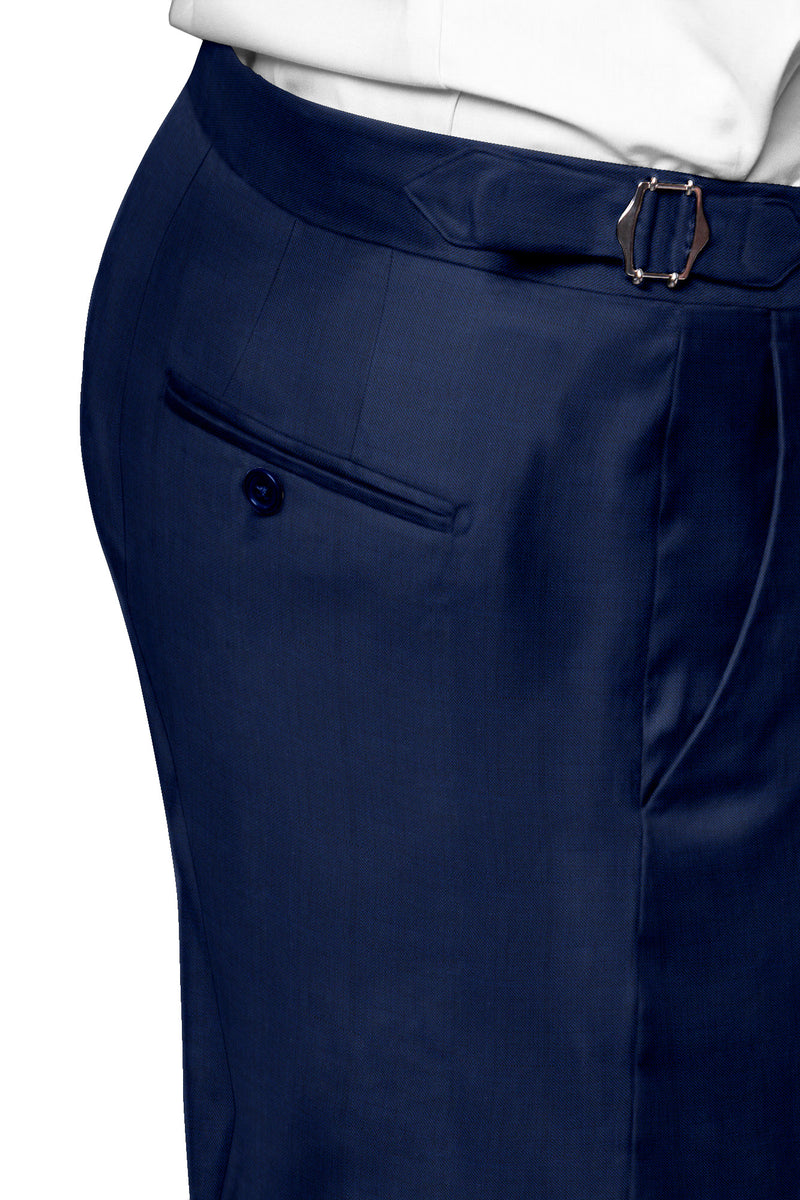 Image of a Midnight-Blue Worsted Shark Skin Merino Wool Suiting Fabric
