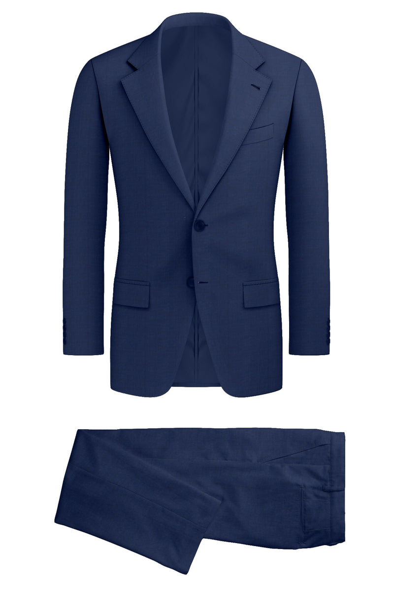 Image of a Midnight-Blue Worsted Shark Skin Merino Wool Suiting Fabric