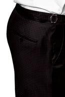 Image of a Mustard & Black Worsted Checks Merino Wool Suiting Fabric