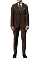 Image of a Mustard & Brown Worsted Dobby Merino Wool Pants Fabric