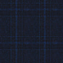 Image of a Navy-Blue & Blue Flannel Checks Merino Wool Pants Fabric