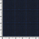 Image of a Navy-Blue & Blue Flannel Checks Merino Wool Pants Fabric