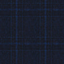 Image of a Navy-Blue & Blue Flannel Checks Merino Wool Suiting Fabric