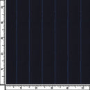 Image of a Navy-Blue & Blue Flannel Stripes Merino Wool Suiting Fabric